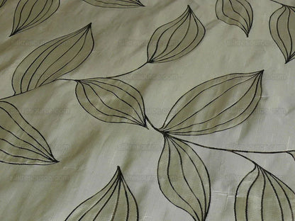 100% SILK LAMPAS MODERN VINE "SILVER"