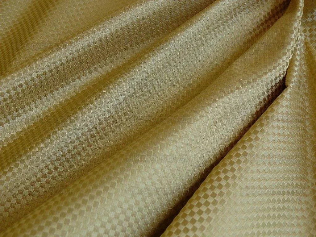 100% SILK DAMASK TEXTURE "CORNSILK" GOLD