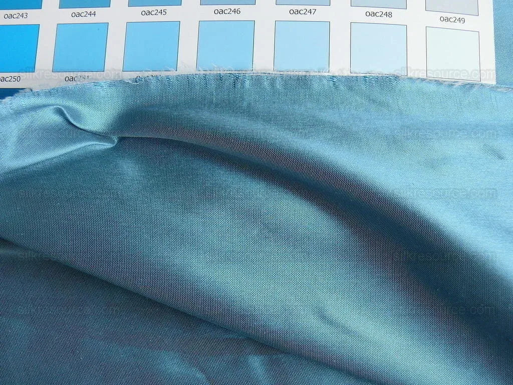 Scalamandre Stark Silk Taffeta Sky Blue Silver Shot MSRP USD 180