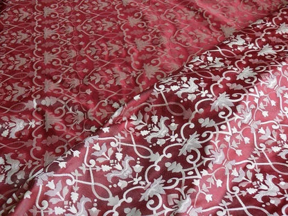 BARANZELLI MASQUERADE RED 100% SILK LAMPAS