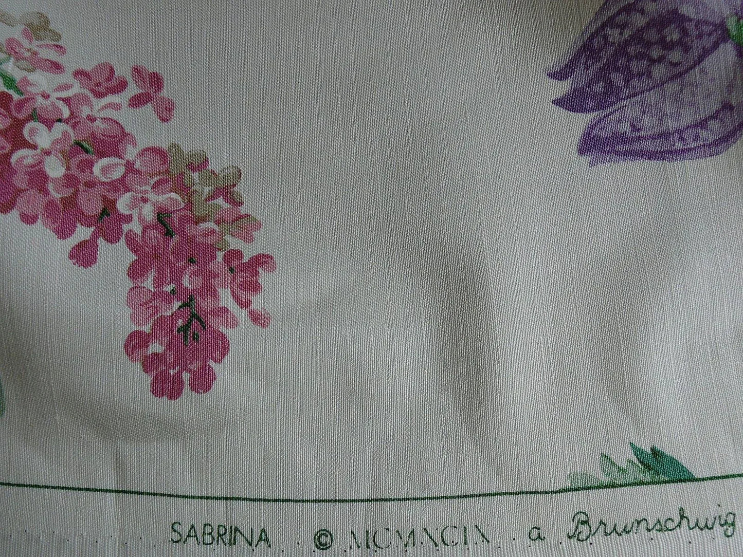 Brunschwig &amp; Fils Sabrina Linen Pink Tulips Daffodils Lilacs