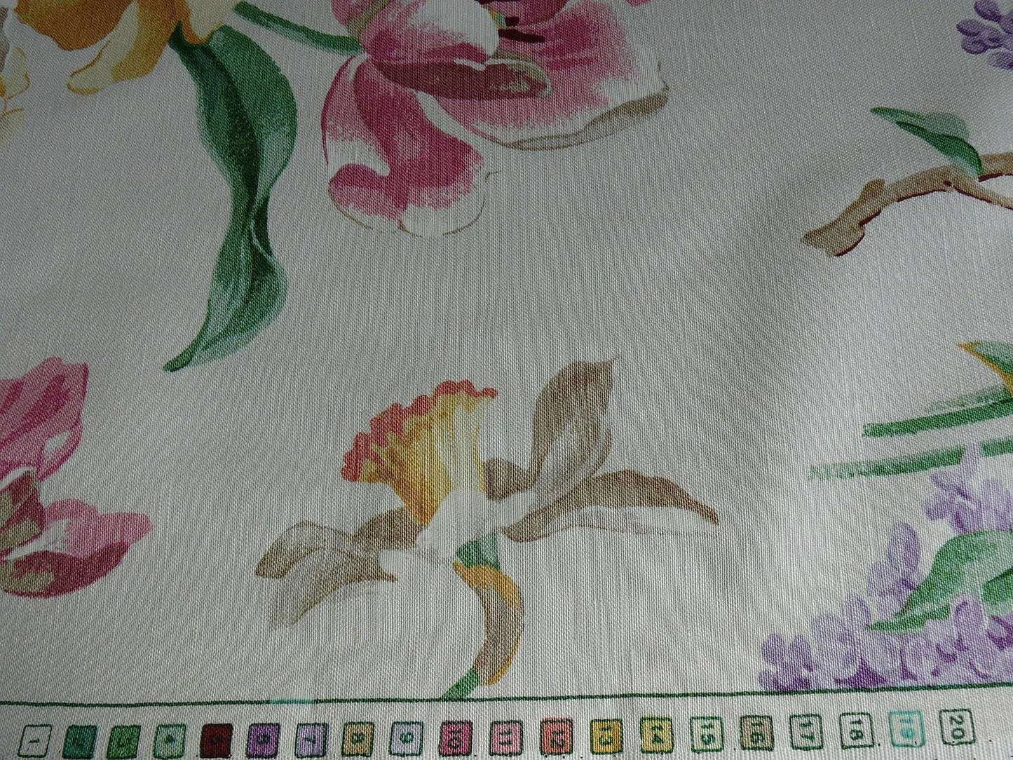 Brunschwig &amp; Fils Sabrina Linen Pink Tulips Daffodils Lilacs