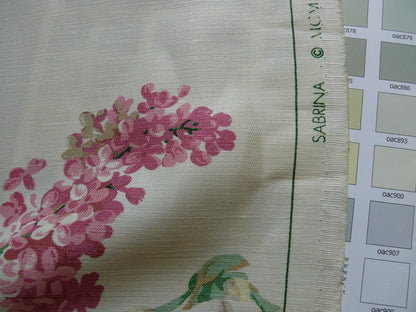 Brunschwig &amp; Fils Sabrina Linen Pink Tulips Daffodils Lilacs