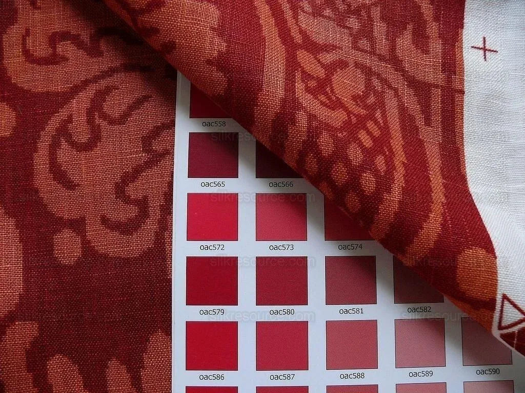 By Yd Vervain Trocadero 100%linen Print Berry Red Raspberry Hot Pink #395