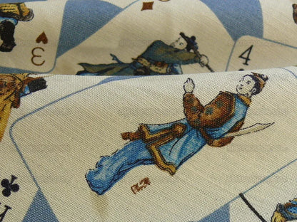 Travers Elizabeth Benefield Fab Macau Chinoserie Linen Martial Art FIgures#487