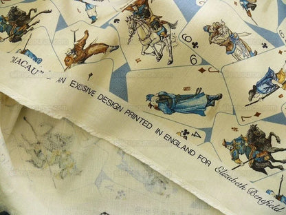 Travers Elizabeth Benefield Fab Macau Chinoserie Linen Martial Art FIgures#487