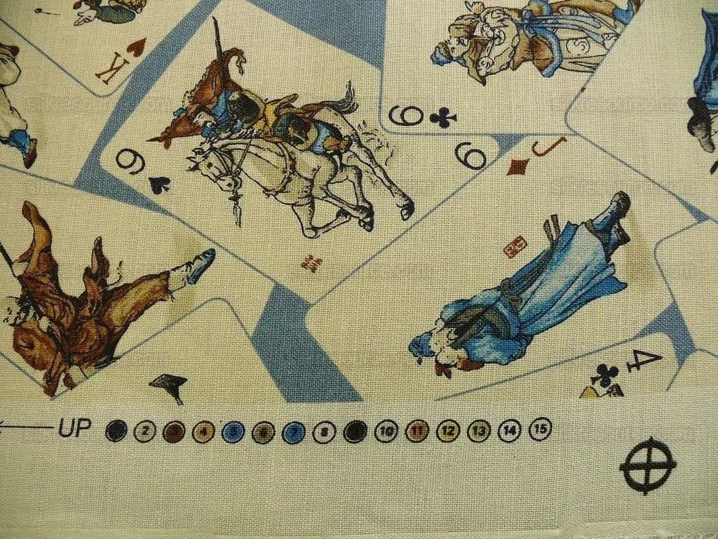 Travers Elizabeth Benefield Fab Macau Chinoserie Linen Martial Art FIgures#487