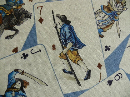 Travers Elizabeth Benefield Fab Macau Chinoserie Linen Martial Art FIgures#487