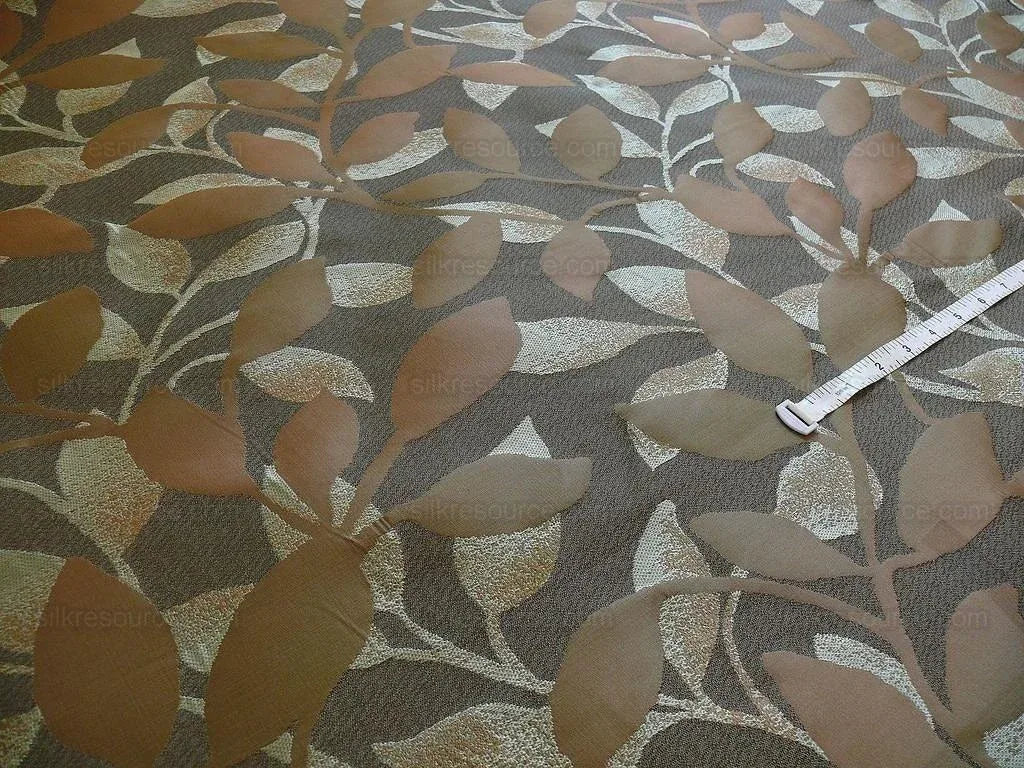 Kravet Coutour Silk "Eternal" #27747 Vine Espresso Blue Brown 100% silk Lampas MSRP USD 248/Y