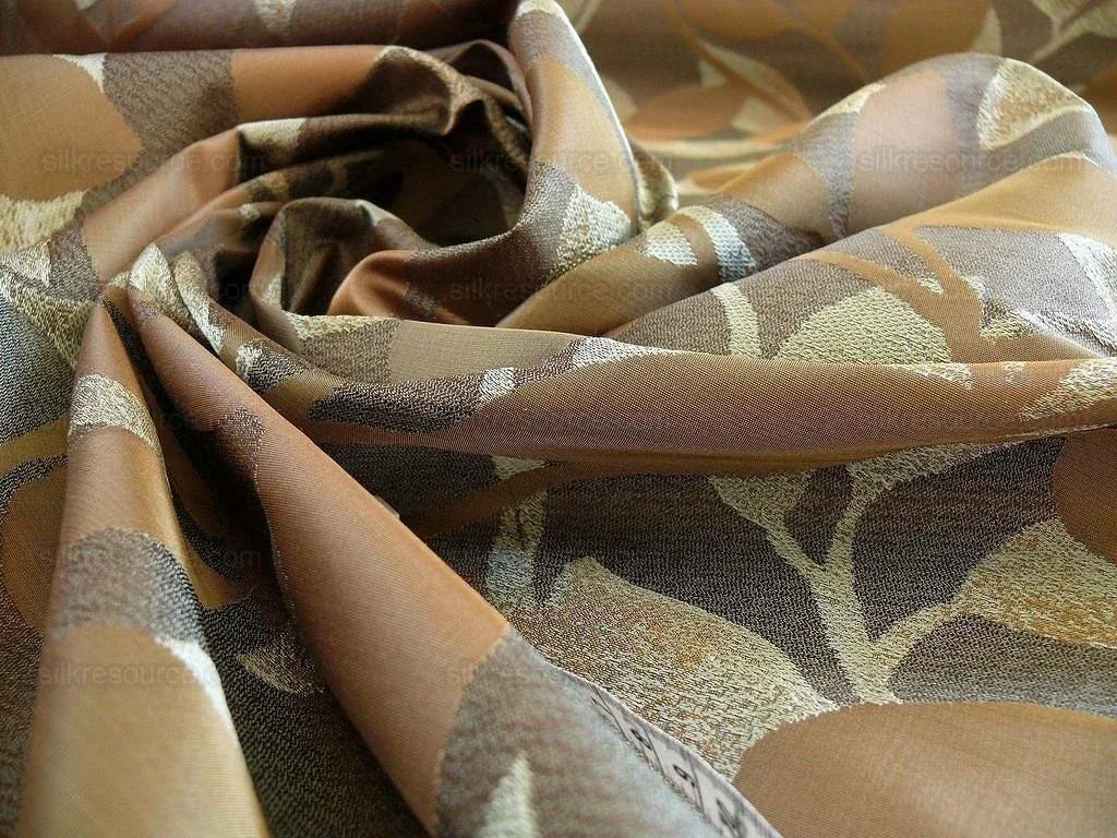 Kravet Coutour Silk "Eternal" #27747 Vine Espresso Blue Brown 100% silk Lampas MSRP USD 248/Y