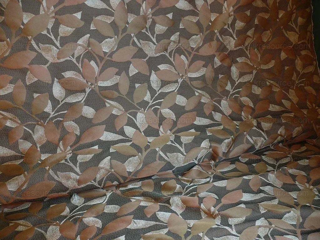 Kravet Coutour Silk "Eternal" #27747 Vine Espresso Blue Brown 100% silk Lampas MSRP USD 248/Y