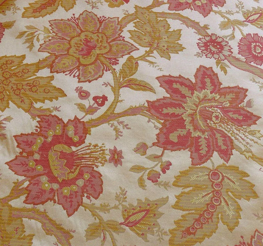 HiEND EXCLUSIVE CLASSIC SILK LAMPAS JACOBEAN FLOWER PINK+GOLD+CR
