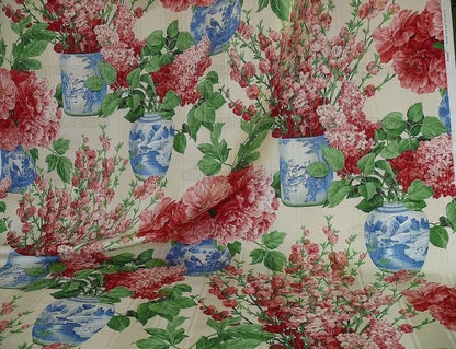 Stunning!! Robert Allen Pink Peony Blue Porcelain