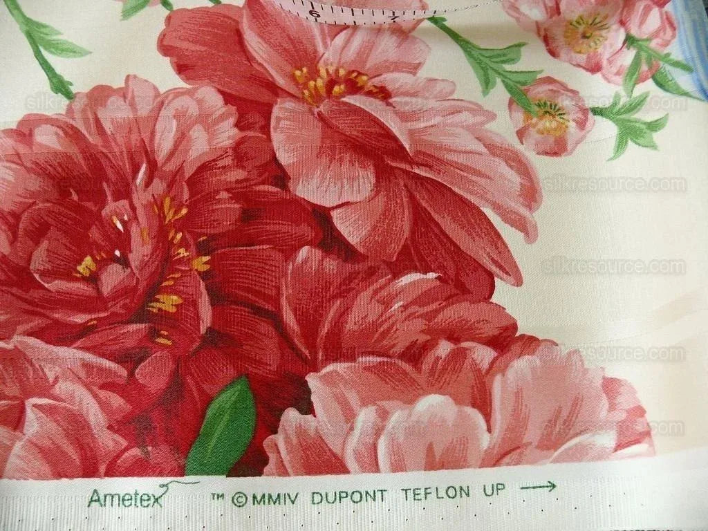 Stunning!! Robert Allen Pink Peony Blue Porcelain