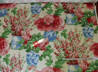 Stunning!! Robert Allen Pink Peony Blue Porcelain