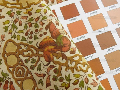 Vervain "Peking" Chinoisere Cranberry Gold Orange Cotton Print Bty