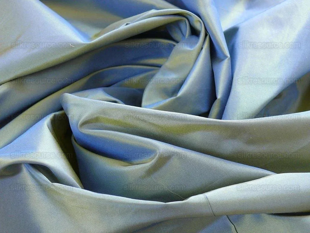 Scalamandre 100% Silk Taffeta "ocean" Blue &amp; Gold Bty