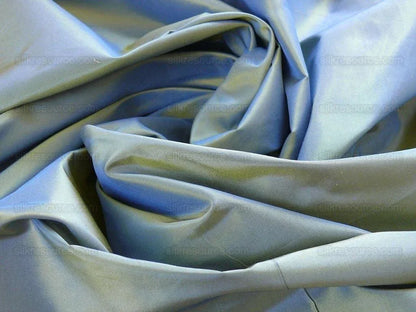 Scalamandre 100% Silk Taffeta "ocean" Blue &amp; Gold Bty