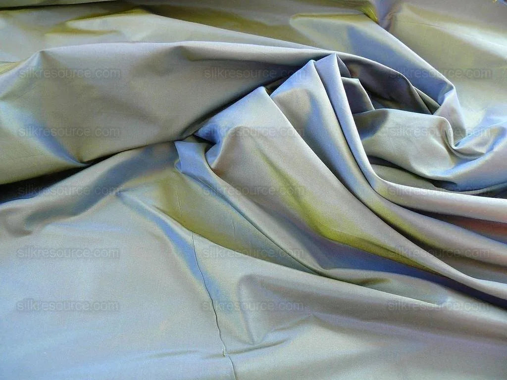 Scalamandre 100% Silk Taffeta "ocean" Blue &amp; Gold Bty