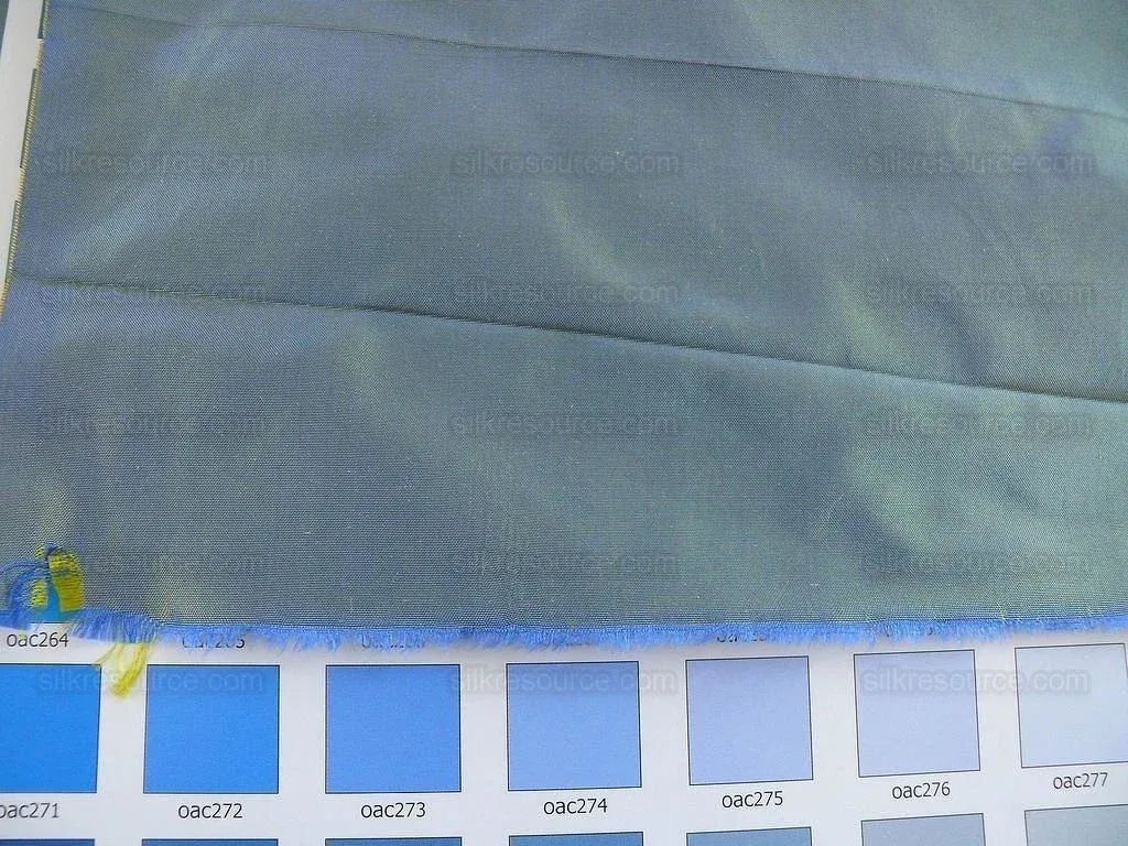 Scalamandre 100% Silk Taffeta "ocean" Blue &amp; Gold Bty