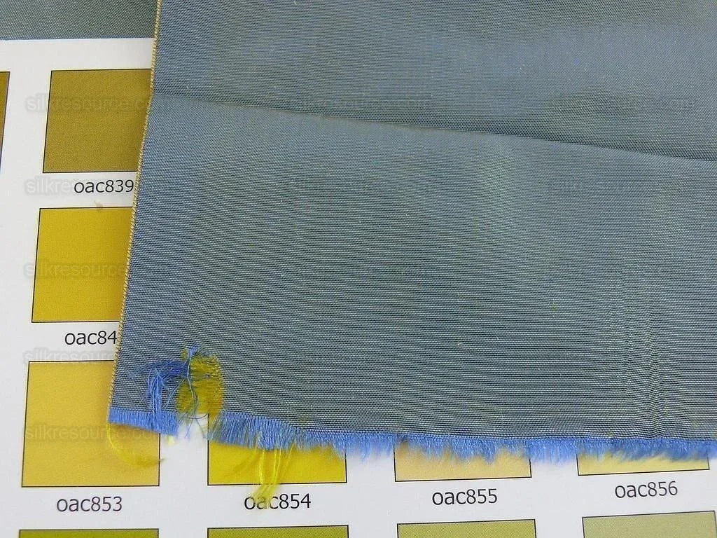 Scalamandre 100% Silk Taffeta "ocean" Blue &amp; Gold Bty