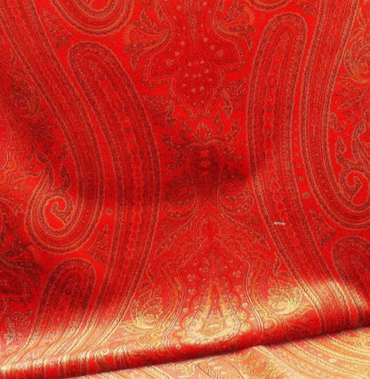 RALPH LAUREN VELVET! HAND PRINT PAISLEY RED RASPBERRY