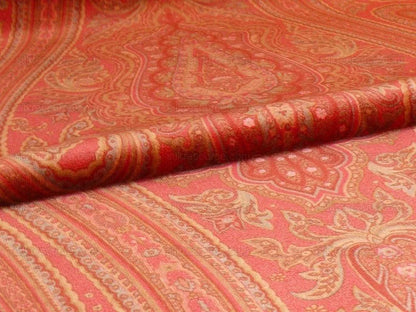 Ralph Lauren Velvet! Hand Print Paisley Red Raspberry