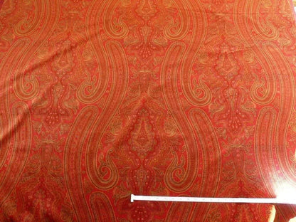 Ralph Lauren Velvet! Hand Print Paisley Red Raspberry