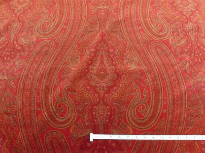 Ralph Lauren Velvet! Hand Print Paisley Red Raspberry