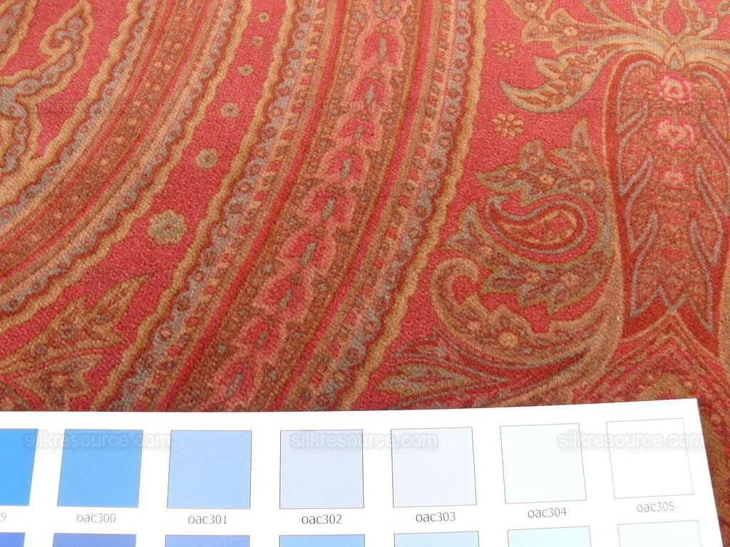 Ralph Lauren Velvet! Hand Print Paisley Red Raspberry