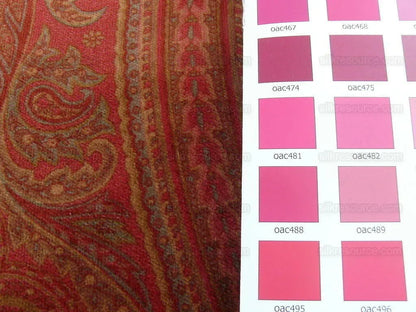 Ralph Lauren Velvet! Hand Print Paisley Red Raspberry