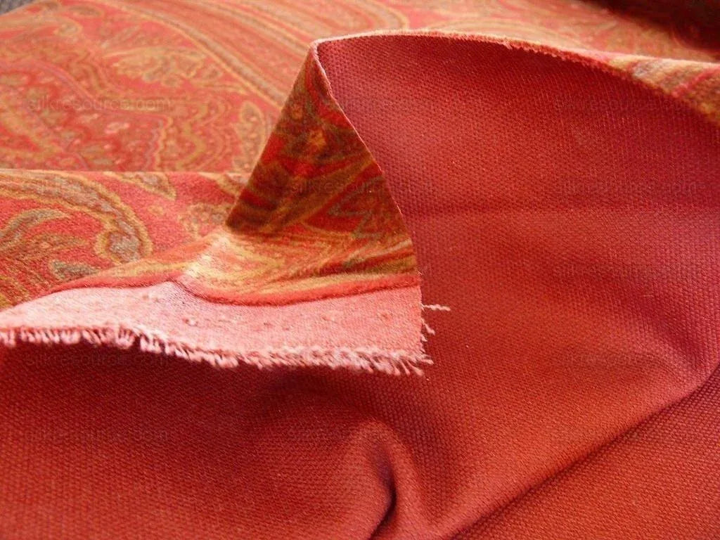 Ralph Lauren Velvet! Hand Print Paisley Red Raspberry