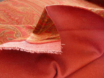 Ralph Lauren Velvet! Hand Print Paisley Red Raspberry