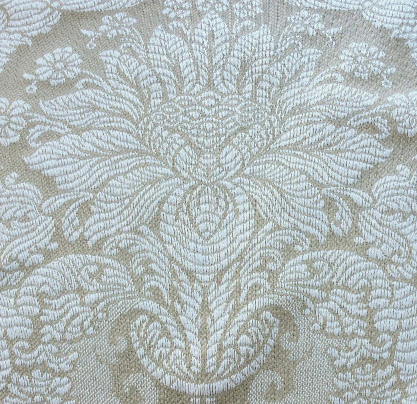 SCHUMACHER OLDHAM LINEN BROCADE WHITE ROCOCO FRENCH!
