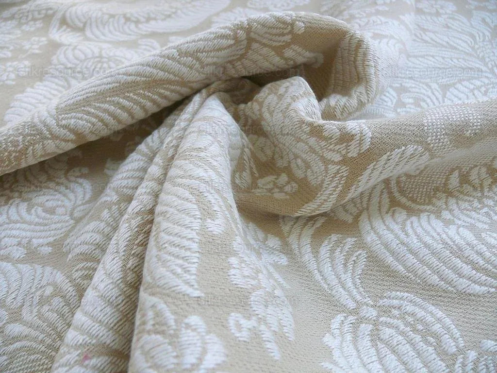 Schumacher Oldham Linen Brocade White Rococo French!