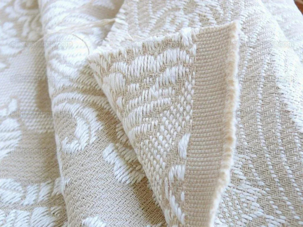 Schumacher Oldham Linen Brocade White Rococo French!