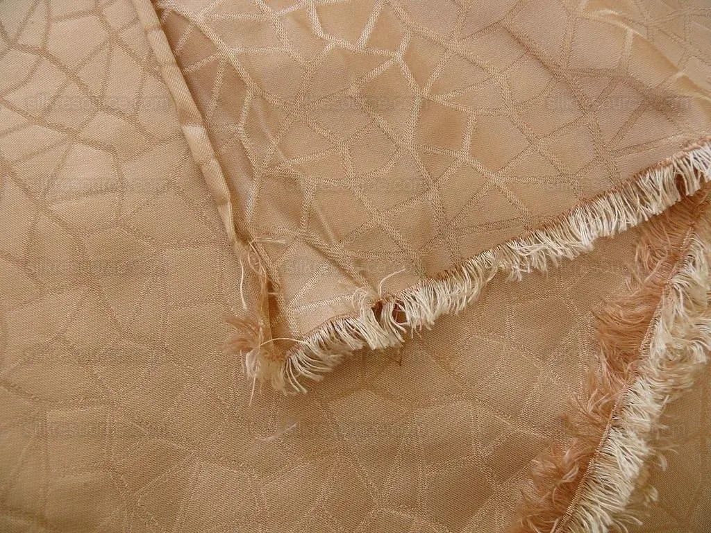 Kravet Couture Champagne &amp; Light Peach Lattice Silk 3.1 yards MSRP USD 250+/Y