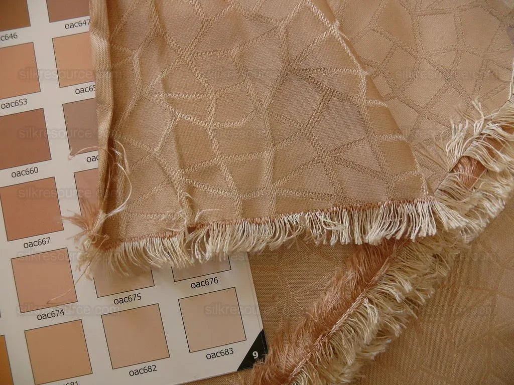 Kravet Couture Champagne &amp; Light Peach Lattice Silk 3.1 yards MSRP USD 250+/Y