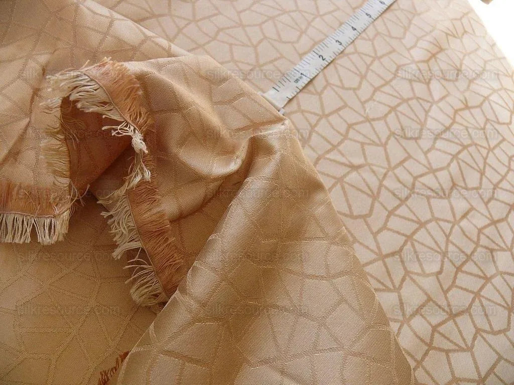 Kravet Couture Champagne &amp; Light Peach Lattice Silk 3.1 yards MSRP USD 250+/Y