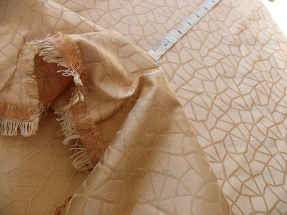 Kravet Couture Champagne &amp; Light Peach Lattice Silk 3.1 yards MSRP USD 250+/Y