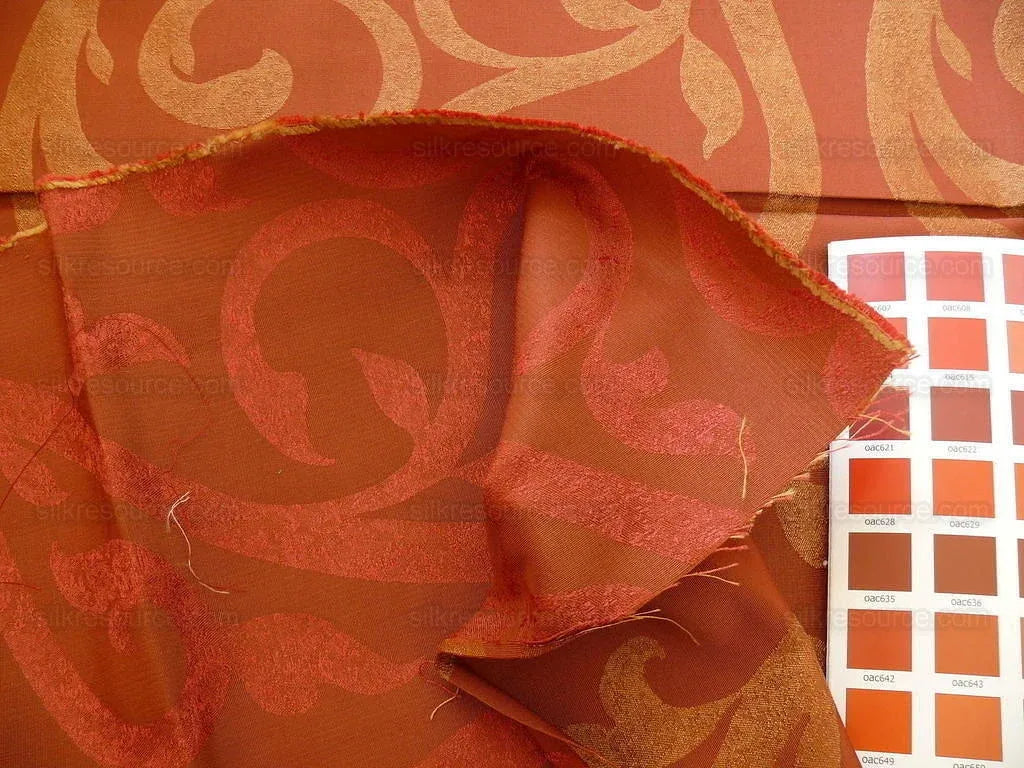 Kravet Coutour Reverence Silk Scroll Wine 2y R$179!