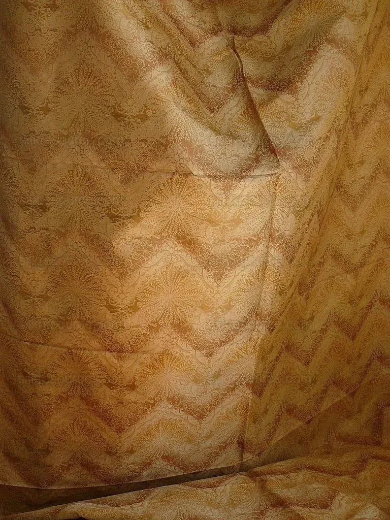 Kravet Coutour "indulgence Silk Lampas Amber Gold Copper Chevron Medallion Special Order MSRP USD 248/Y