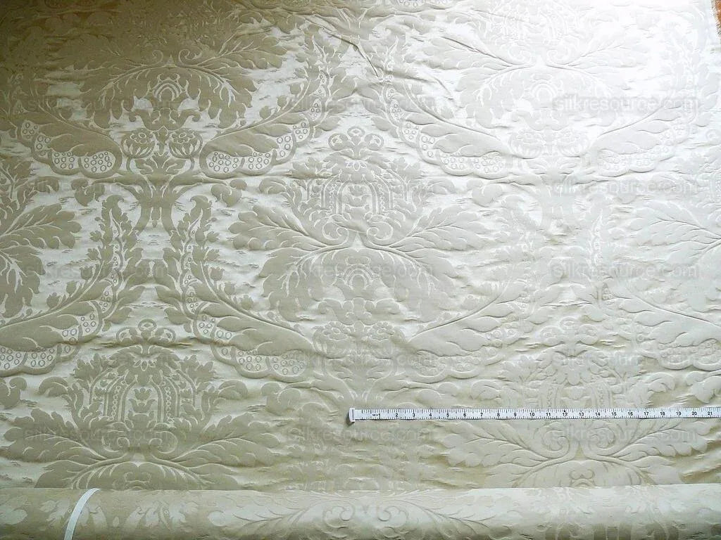 Schumacher Italy Damask Classy Renaissance "ecru" Beige Cream