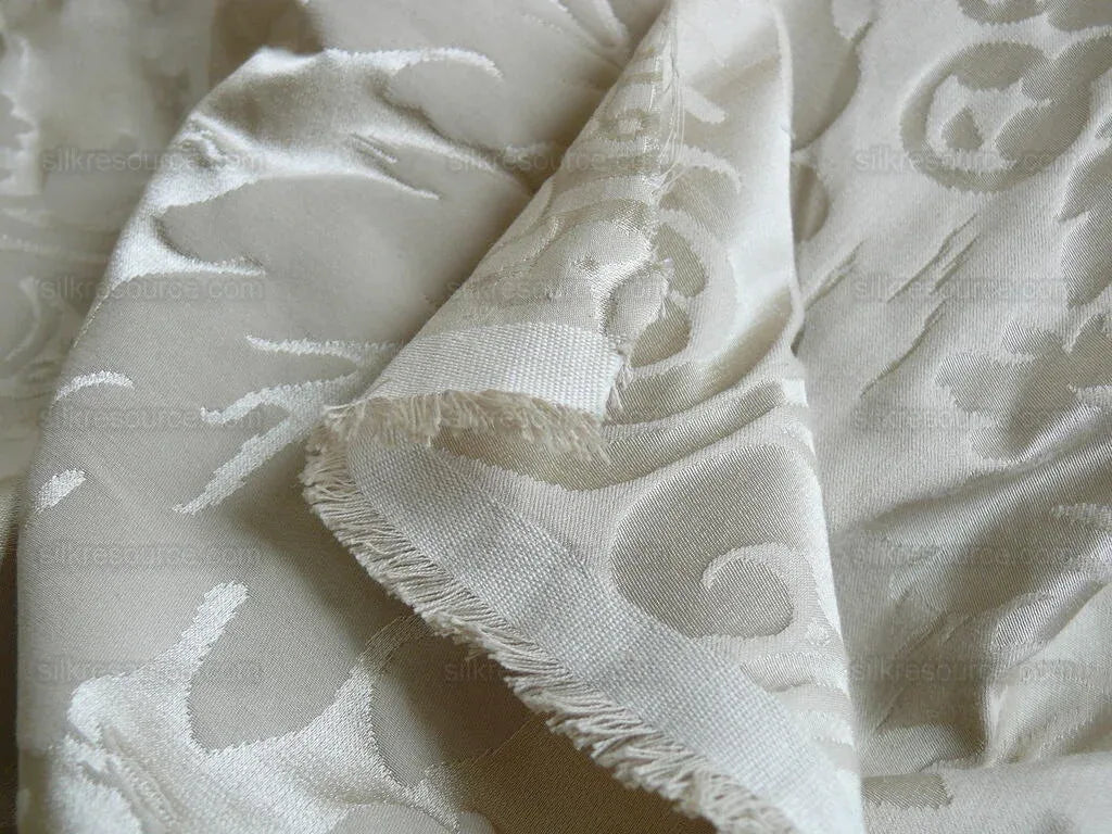Schumacher Italy Damask Classy Renaissance "ecru" Beige Cream