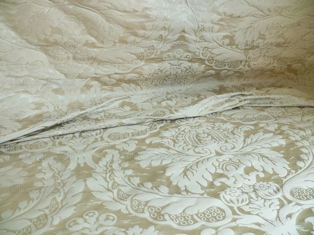 Schumacher Italy Damask Classy Renaissance "ecru" Beige Cream