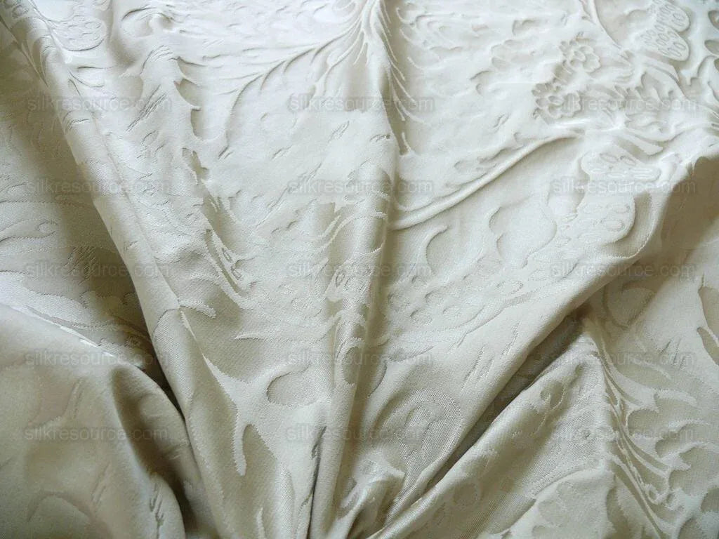 Schumacher Italy Damask Classy Renaissance "ecru" Beige Cream