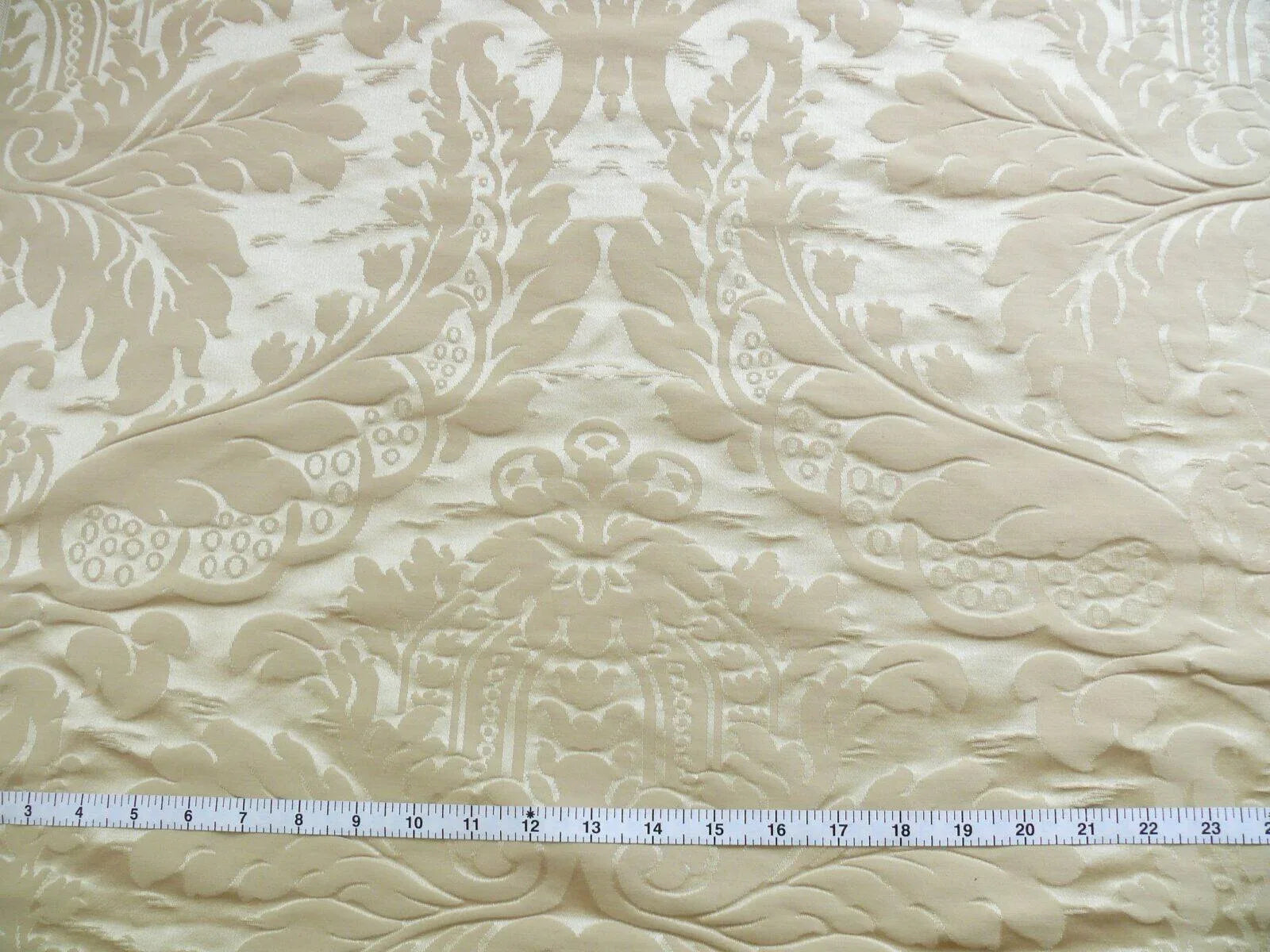 FAB ITALY DAMASK CLASSY RENAISSANCE "BLOND" PALE GOLD