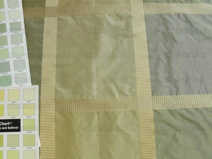 By Yd Hiend Schumacher Early Spring Italian Silk Linen Plaid  Green Gold MSRP USD 200/y