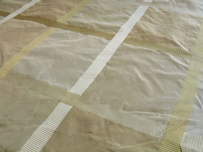 Bty Hiend Schumacher Early Fall Italian Silk Linen Gold Vanilla White Plaid MSRP USD 200+/y