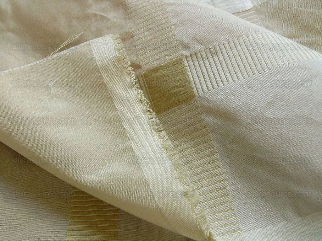 Bty Hiend Schumacher Early Fall Italian Silk Linen Gold Vanilla White Plaid MSRP USD 200+/y